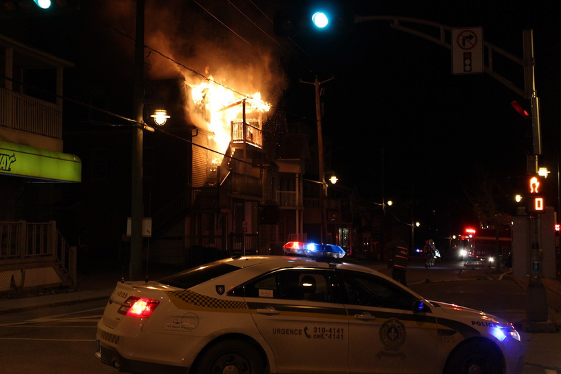 Important incendie d’un immeuble désaffecté  de Windsor