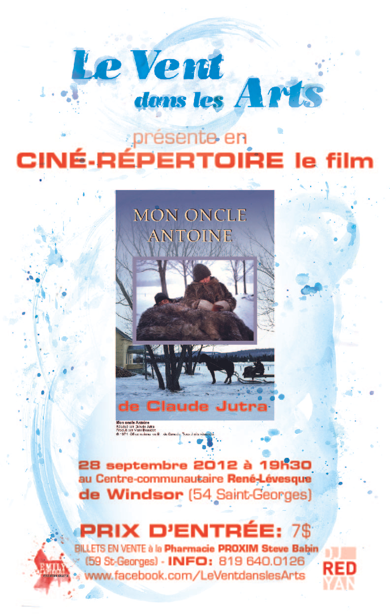 Mon oncle Antoine de Claude Jutra au Centre communataire René-Lévesque de Windsor
