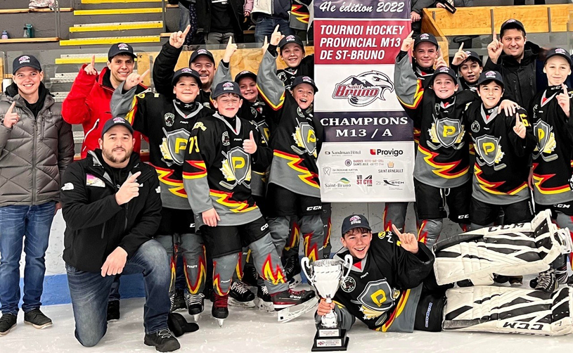 L’équipe M13A du Promutuel : champion du tournoi provincial de hockey de Saint-Bruno