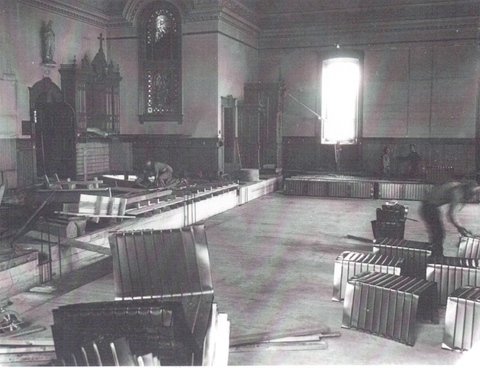 Rénovation de l'église de l'ouest en 1968