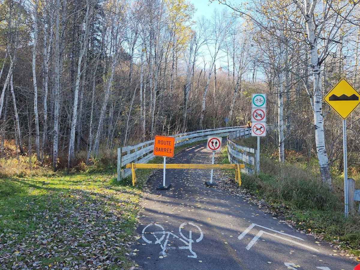 Fermeture temporaire de la piste cyclable près du camping de la Chute-des-Pères
