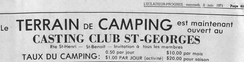 Le terrain de camping du Casting club St-Georges