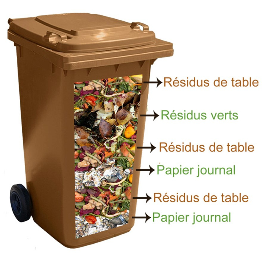 Le traditionnel bac brun pour le compostage