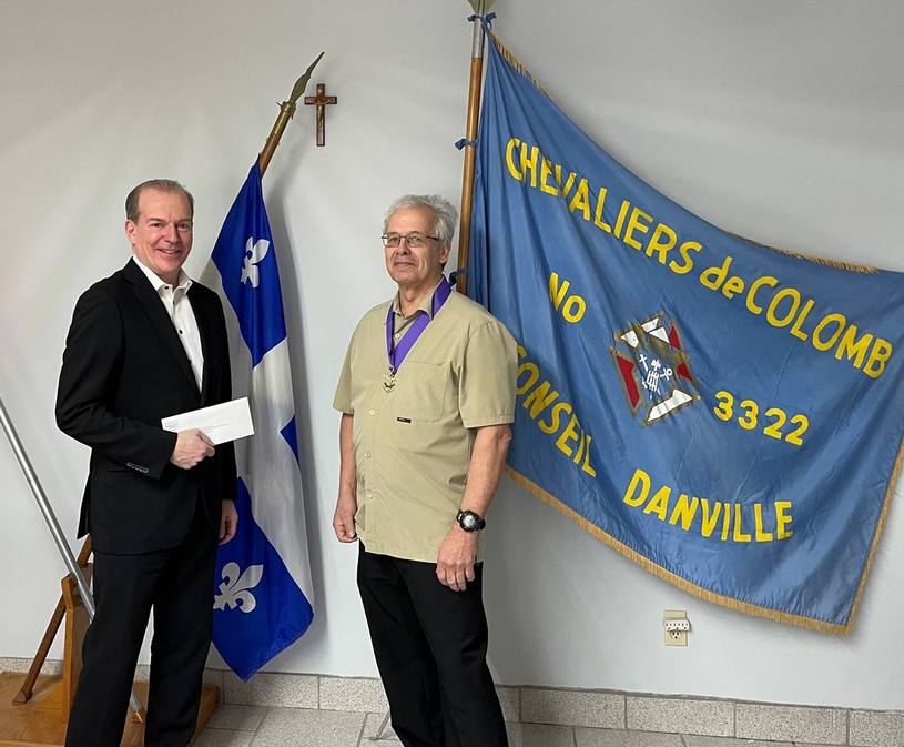 Les Chevaliers de Colomb de Danville reçoivent une aide financière