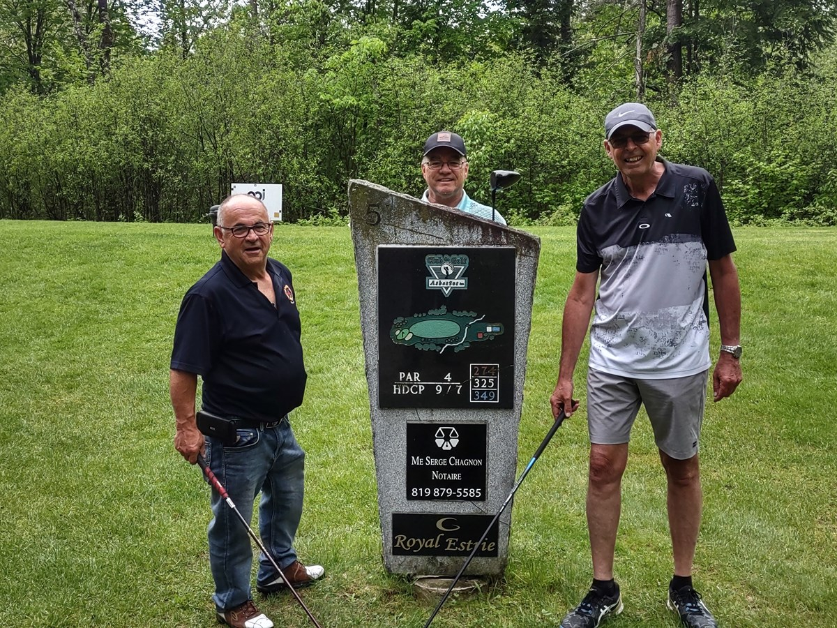 Les membres du quatuor de la ville de Danville participants à l’événement : Alain Roy, Guy Perreault et Pierre jr Grimard, absent sur la photo: Richard Lefebvre.