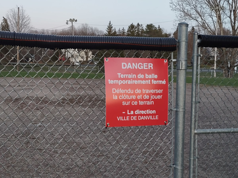 Le terrain de balle de Danville sera inaccessible en début de saison