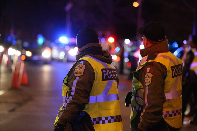 Déploiement policier sur la rue Panneton à Val-des-Sources
