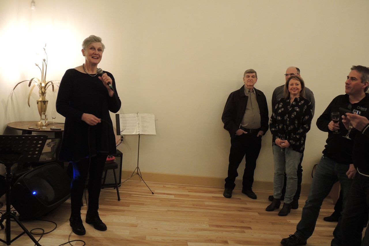Martine Princen, copropriétaire, lors de son allocution d’inauguration