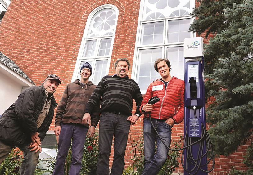 Une borne de recharge électrique à Saint-Camille