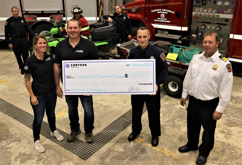 Corteva agriscience remet 5000 $ aux pompiers de Richmond