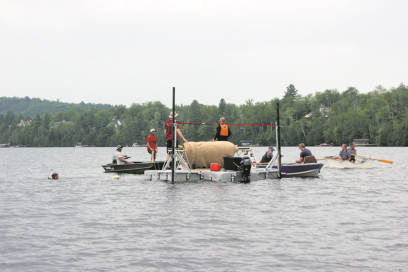 Opération de grande envergure au lac Brompton