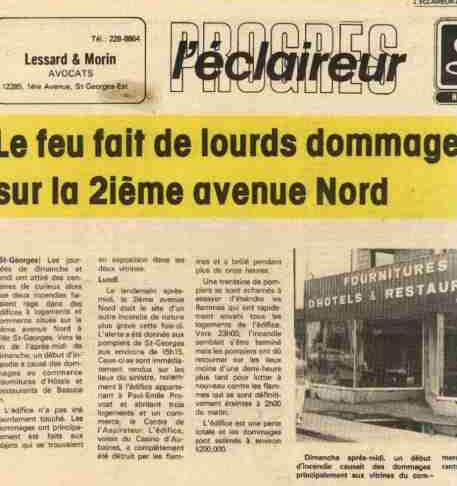 Le feu fait de lourds domages sur la 2e ave nord