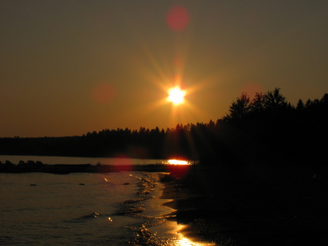 Coucher de soleil à L'Éco-parc à Lac-Etchemin